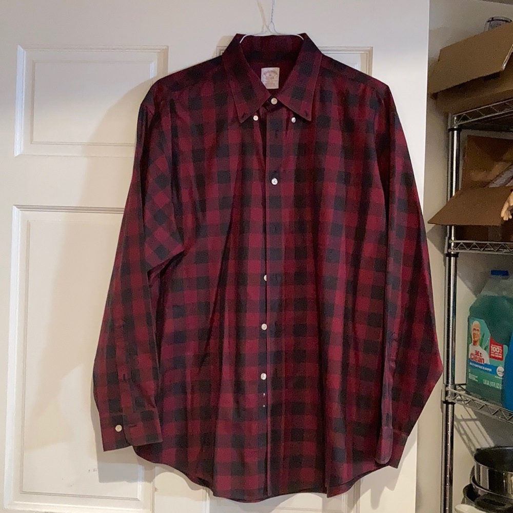 Brook Brothers Long Sleeve Plaid Dress Shirt
